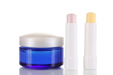 Hijyenik Rujlar ve nemlendirici krem beyaz izole