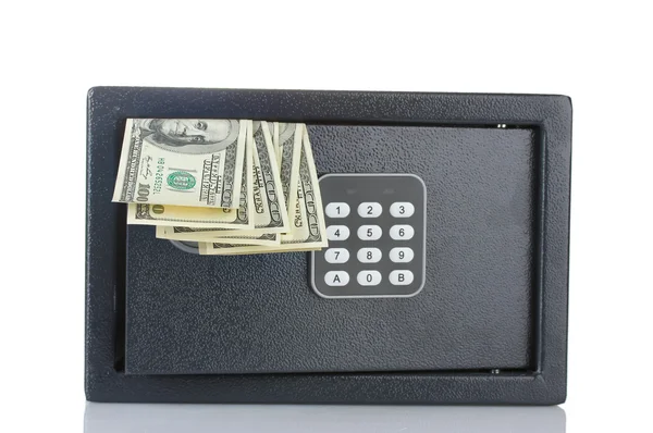 stock image Safe with dollars isolated on white