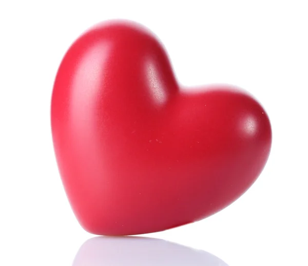 Декоративное красное сердце, изолированное на белом — стоковое фото