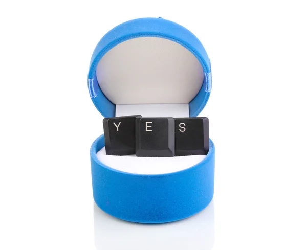 Keyboard keys saying yes in box isolated on white — Stock Photo, Image