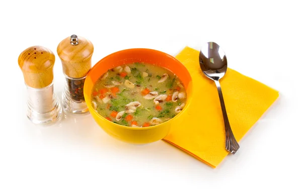 맛 있는 수프 흰색 절연 — 스톡 사진