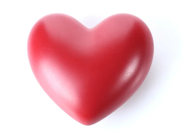 Dekoracyjne czerwone serce na białym tle — Zdjęcie stockowe