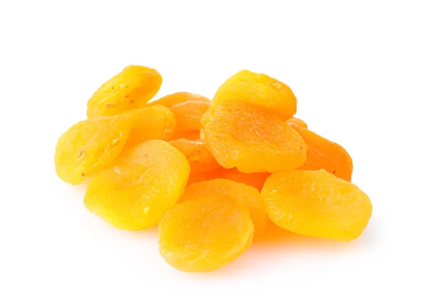 Delicious dried apricots isolated on white — Stock Photo, Image
