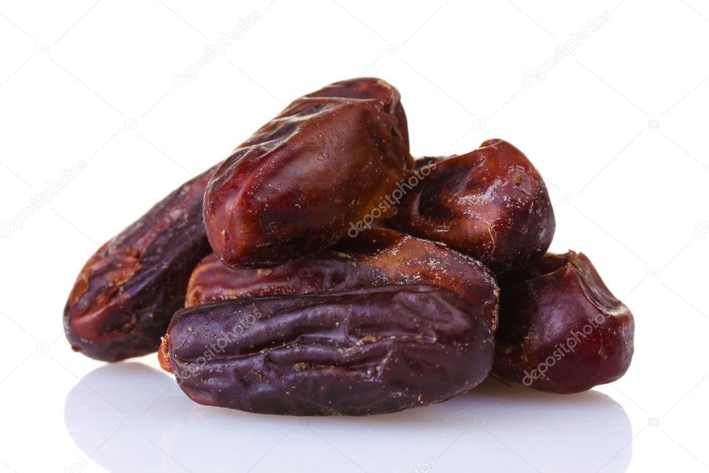 Delicious dried dates isolated on white