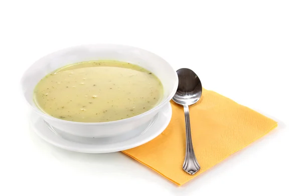 Beyaz izole lezzetli çorba — Stok fotoğraf