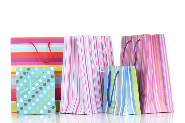 Colorful gift bags isolated on white — Stock Photo, Image