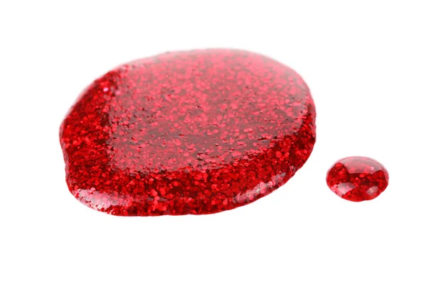 Röda nagellack droppar isolerad på vit — Stockfoto