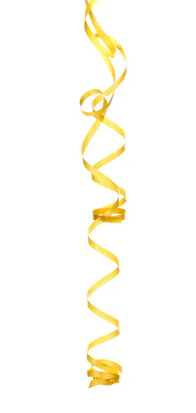 Gyönyörű sárga streamer elszigetelt fehér — Stock Fotó