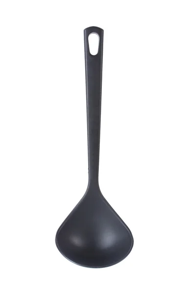 Black kitchen ladle isolated on white — Stock Photo, Image