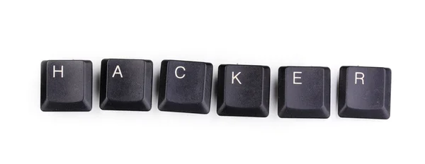 Clés de clavier disant pirate isolé sur blanc — Photo