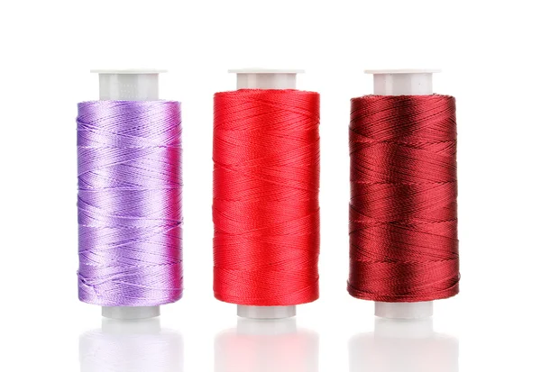 Three bobbin thread isolated on white — Stock Photo, Image