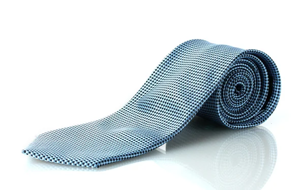 Blue tie isolated on white — Stock Photo, Image