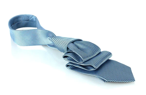 白に隔離された青いネクタイ — ストック写真