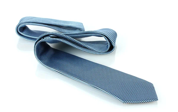 Blått slips isolert på hvitt – stockfoto