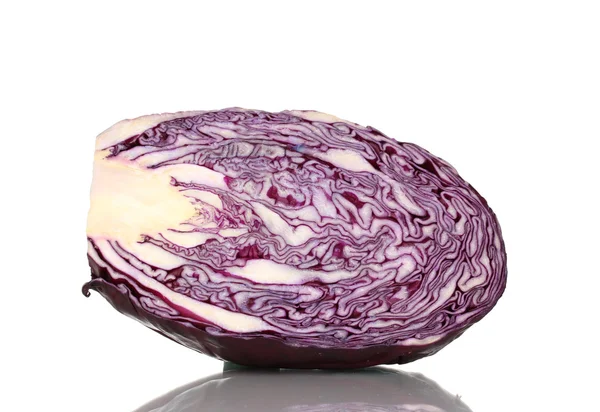 Fresh red cabbage cross section isolated on white — Stock Photo, Image