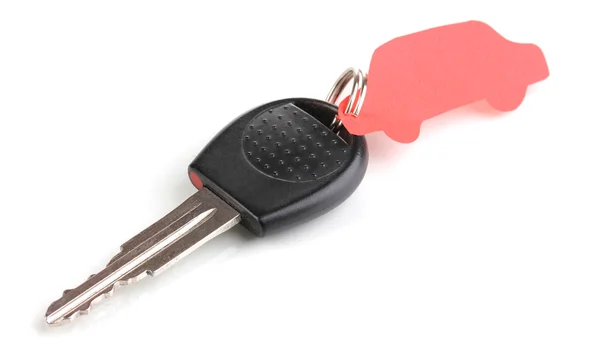Bilnyckel med charm isolerad på vit — Stockfoto