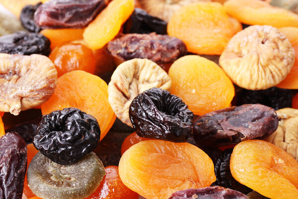 Dried fruits close up