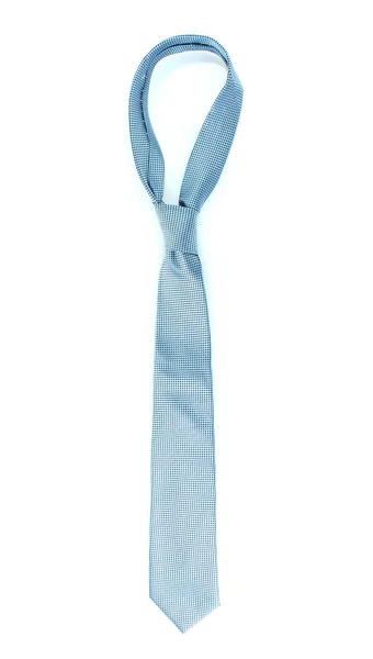 Голубой галстук на деревянной вешалке — стоковое фото