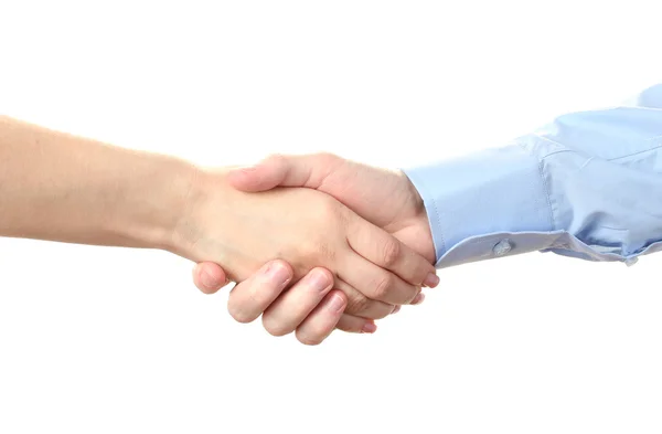 Handshake isolated on white — Stock Photo, Image