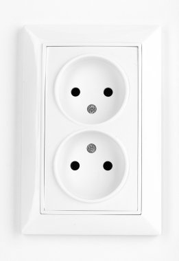 White electric socket on the wall clipart