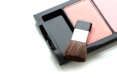 Make-up blusher in box isolated on white clipart