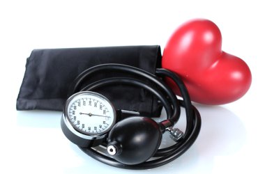 tonometer siyah ve beyaz izole kalp
