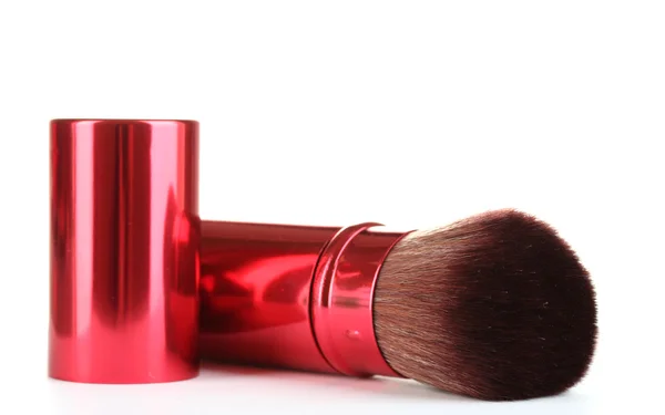 Röd borste för blusher isolerad på vit — Stockfoto