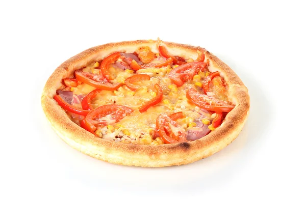 Pizza aromática isolada em branco — Fotografia de Stock