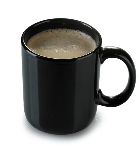 Черная чашка кофе, соединенная с белым — стоковое фото