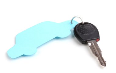 Car key with charm isolated on white clipart