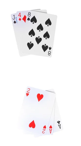 Karty na białym tle — Zdjęcie stockowe