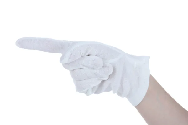 白で隔離される手の布の手袋 — ストック写真