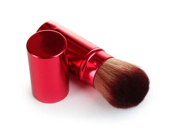 Cepillo rojo para colorete aislado en blanco —  Fotos de Stock