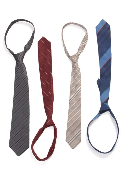 Elszigetelt fehér nyakkendők — Stock Fotó