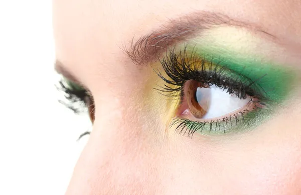 Mooie vrouwelijke ogen met lichte make-up Stockfoto