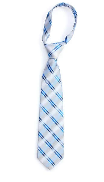 白で隔離されエレガントな青いネクタイ — ストック写真