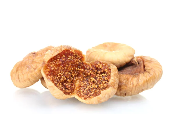 Delicious dried figs isolated on white — Stock Photo, Image