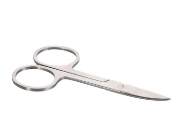 Silver nail scissors isolated on white clipart