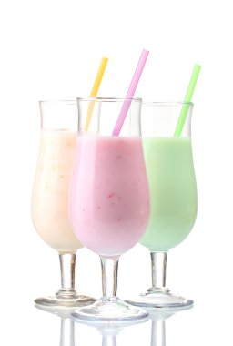 Milk shakes isolated on white clipart