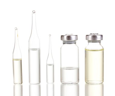 Medical ampoules isolated on white clipart