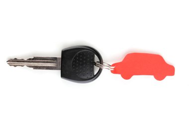 Car key with charm isolated on white clipart