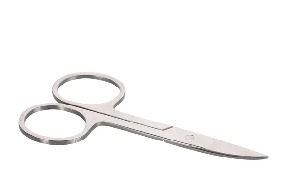 Silver nail scissors isolated on white — Stock Photo, Image