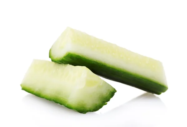 Fresh sliced cucumber isolated on white — Stock Photo, Image