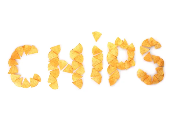 Iscrizione Chips isolato su bianco — Foto Stock