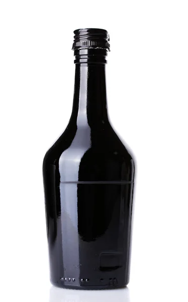 Bella bottiglia nera isolata su bianco — Foto Stock