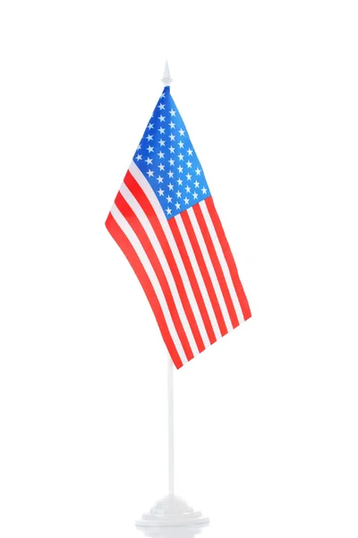 흰색 절연 스탠드에 미국 국기 — 스톡 사진