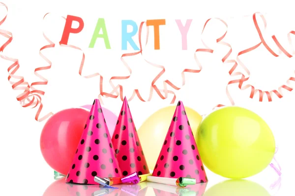 Party items isolated on white — Stock Photo, Image
