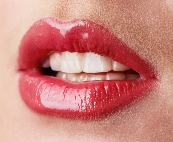 Beautiful make up of gloss lips — Stock Photo, Image