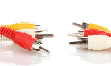 Audio and video cable isolated on white clipart