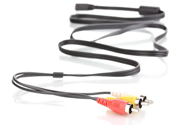 Audio a video kabelů izolované na bílém — Stock fotografie